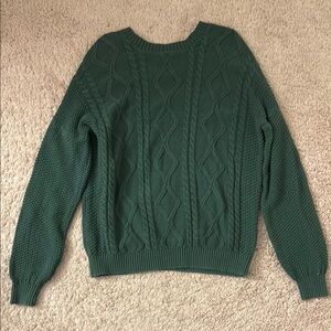 Hollister Green Cable Knit Sweater